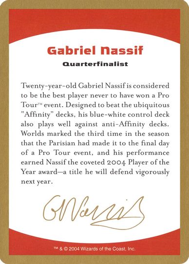 Gabriel Nassif Biography Card [World Championship Decks]