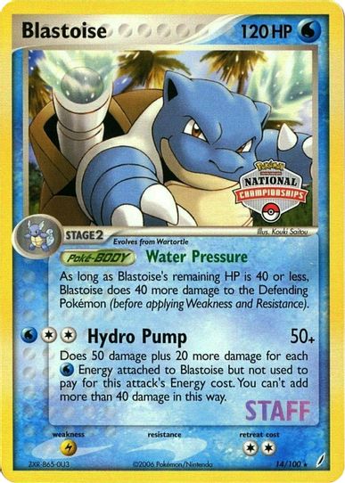 Blastoise (National Championship Promo) [Staff] (14) [League & Championship Cards]