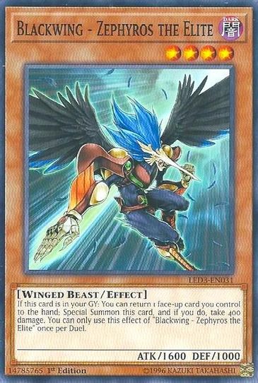 Blackwing - Zephyros the Elite (LED3-EN031) [Legendary Duelists: White Dragon Abyss]