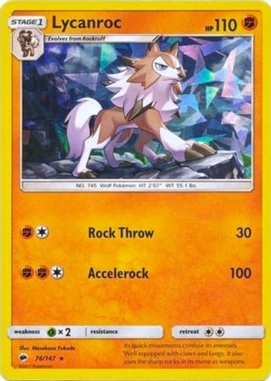 Lycanroc 76/147 (Cracked Ice Holo) [Deck Exclusives]