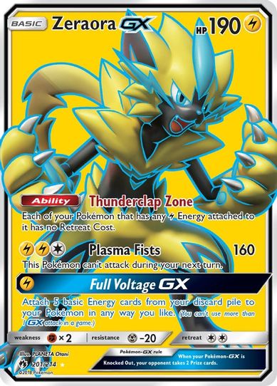 Zeraora GX (Full Art) (201/214) [Sun & Moon: Lost Thunder]