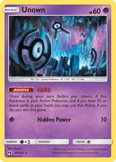 Unown  (91/214) [Sun & Moon: Lost Thunder]