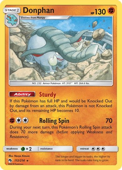 Donphan (112/214) [Sun & Moon: Lost Thunder]