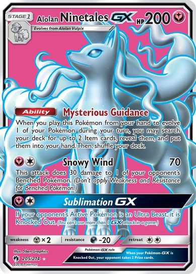 Alolan Ninetales GX (Full Art) (205/214) [Sun & Moon: Lost Thunder]