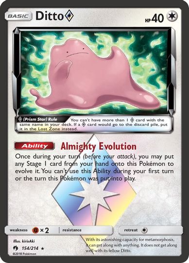 Ditto Prism Star (154/214) [Sun & Moon: Lost Thunder]