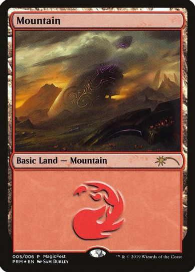 Mountain (5) [MagicFest Cards]
