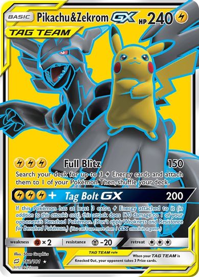 Pikachu & Zekrom GX (Full Art) (162/181) [Sun & Moon: Team Up]