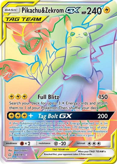 Pikachu & Zekrom GX (Secret) (184/181) [Sun & Moon: Team Up]
