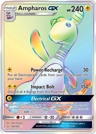 Ampharos GX (Secret) (185/181) [Sun & Moon: Team Up]