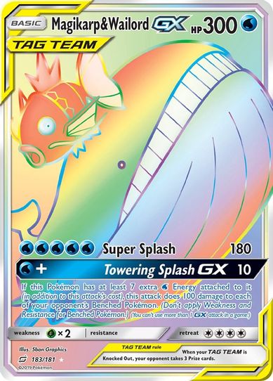 Magikarp & Wailord GX (Secret) (183/181) [Sun & Moon: Team Up]