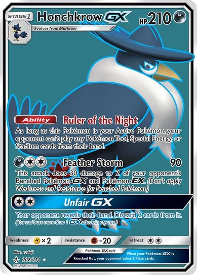 Honchkrow GX (Full Art) (202/214) [Sun & Moon: Unbroken Bonds]