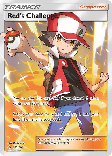 Red's Challenge (Full Art) (213/214) [Sun & Moon: Unbroken Bonds]