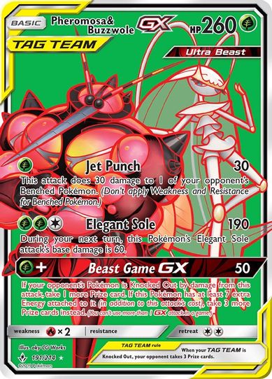 Pheromosa & Buzzwole GX (Full Art) (191/214) [Sun & Moon: Unbroken Bonds]