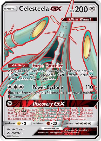 Celesteela GX (Full Art) (208/214) [Sun & Moon: Unbroken Bonds]