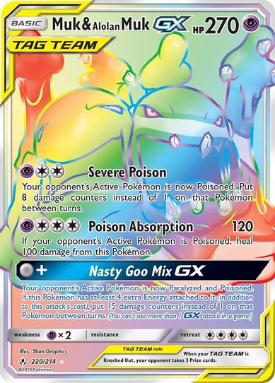 Muk & Alolan Muk GX (Secret) (220/214) [Sun & Moon: Unbroken Bonds]