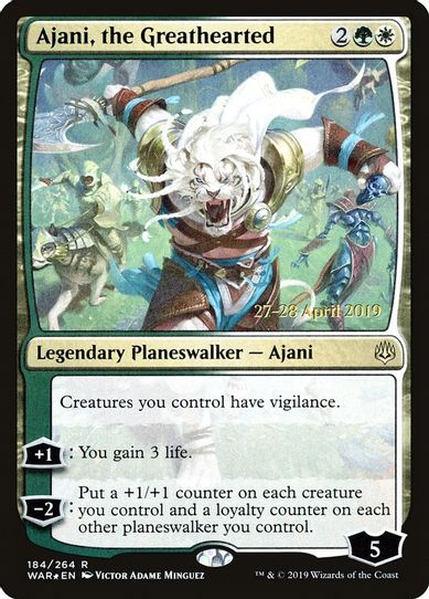Ajani, the Greathearted (184) [Prerelease Cards]