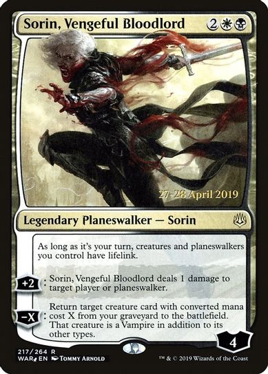 Sorin, Vengeful Bloodlord (217) [Prerelease Cards]