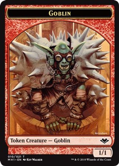 Goblin // Emblem - Serra the Benevolent Double-sided Token [Modern Horizons]