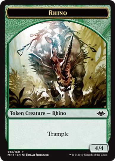 Rhino // Spirit Double-sided Token [Modern Horizons]