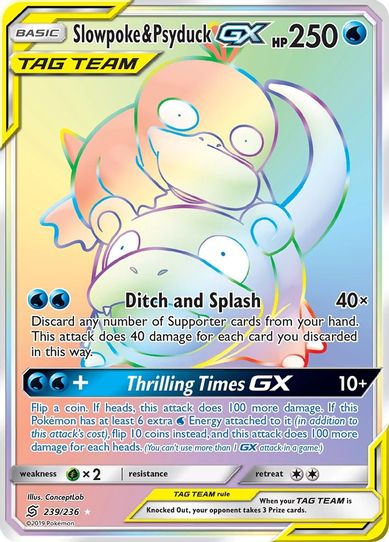 Slowpoke & Psyduck GX (Secret) (239/236) [Sun & Moon: Unified Minds]