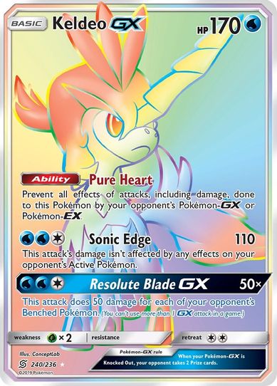 Keldeo GX (Secret) (240/236) [Sun & Moon: Unified Minds]