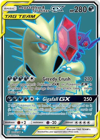 Mega Sableye & Tyranitar GX (Full Art) (225/236) [Sun & Moon: Unified Minds]