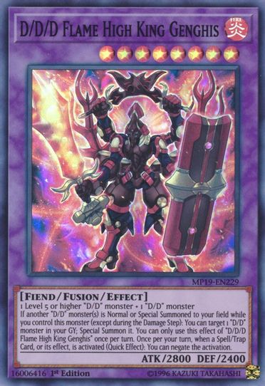 D/D/D Flame High King Genghis (MP19-EN229) [2019 Gold Sarcophagus Tin Mega Pack]