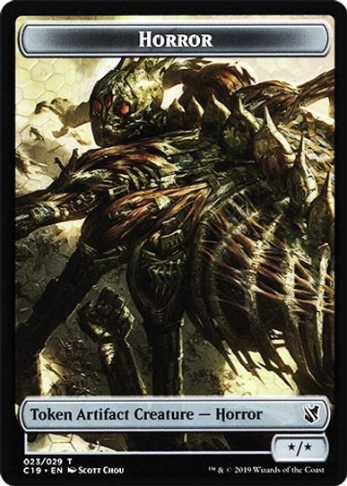 Angel of Sanctions // Horror Double-sided Token [Commander 2019]