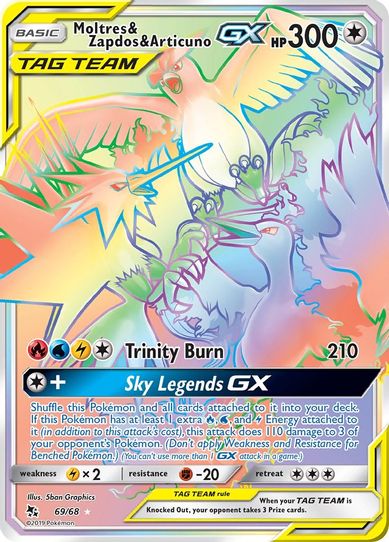 Moltres & Zapdos & Articuno GX (Secret) (69/68/68) [Sun & Moon: Hidden Fates]