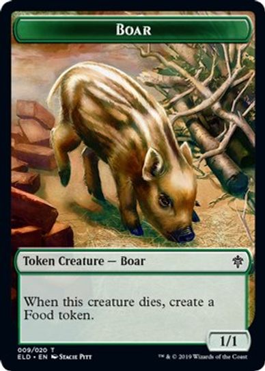 Boar // Food Double-sided Token [Throne of Eldraine]