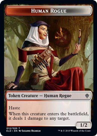Human Rogue // Food Double-sided Token [Throne of Eldraine]