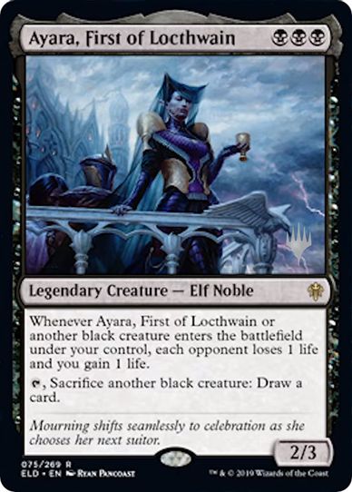 Ayara, First of Locthwain (75) [Promo Pack: Throne of Eldraine]