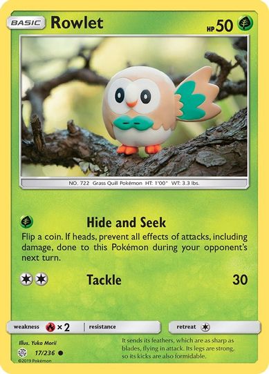 Rowlet - 17/236 (17/236) [Sun & Moon: Cosmic Eclipse]