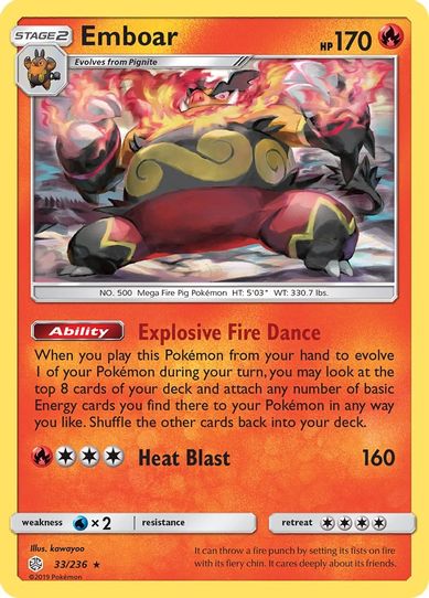 Emboar (32/236 ) [Sun & Moon: Cosmic Eclipse]