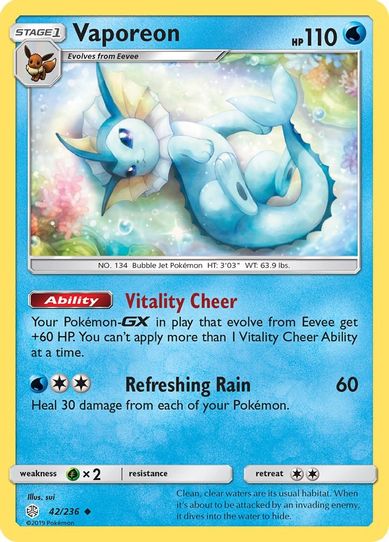 Vaporeon (42/236 ) [Sun & Moon: Cosmic Eclipse]
