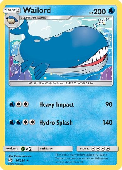 Wailord (46/236 ) [Sun & Moon: Cosmic Eclipse]