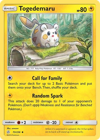 Togedemaru - 73/236 (73/236) [Sun & Moon: Cosmic Eclipse]