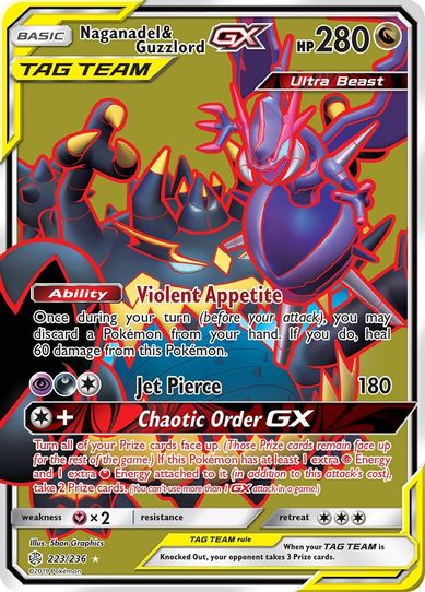 Naganadel & Guzzlord GX (Full Art) (223/236) [Sun & Moon: Cosmic Eclipse]