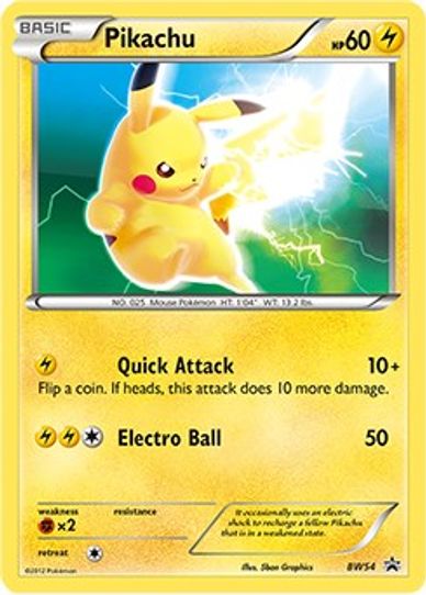 Pikachu (Non-Holo) (BW54) [Black And White Promos]