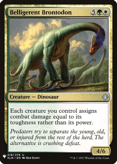 Belligerent Brontodon (218) [Mystery Booster Cards]