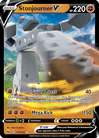 Stonjourner V (115/202) [Sword & Shield Base Set]