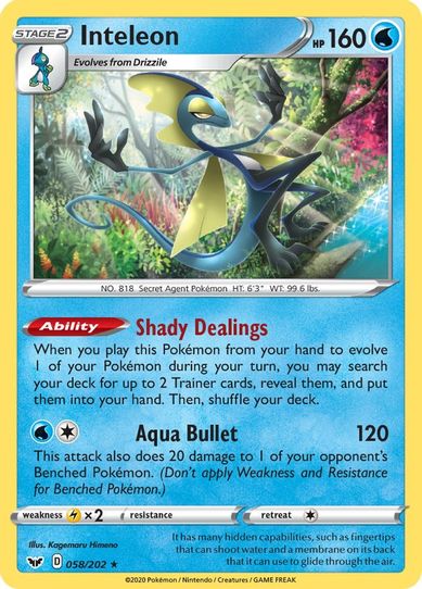 Inteleon (058/202) [Sword & Shield Base Set]