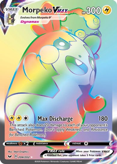 Morpeko VMAX (Secret) (204/202) [Sword & Shield Base Set]