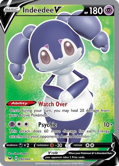 Indeedee V (Full Art) (192/202) [Sword & Shield Base Set]