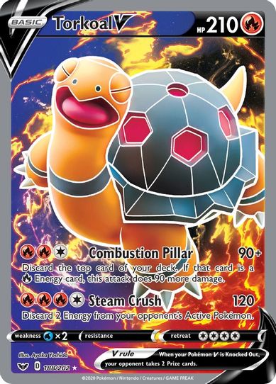 Torkoal V (Full Art) (188/202) [Sword & Shield Base Set]
