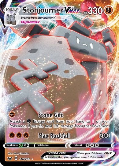 Stonjourner VMAX (116/202) [Sword & Shield Base Set]