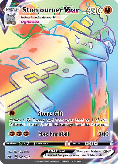 Stonjourner VMAX (Secret) (205/202) [Sword & Shield Base Set]