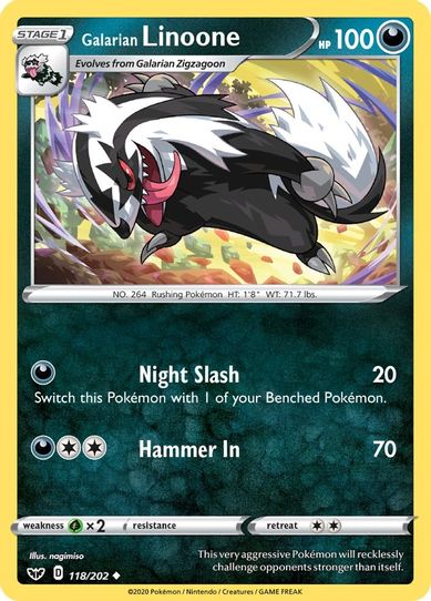 Galarian Linoone (118/202) [Sword & Shield Base Set]