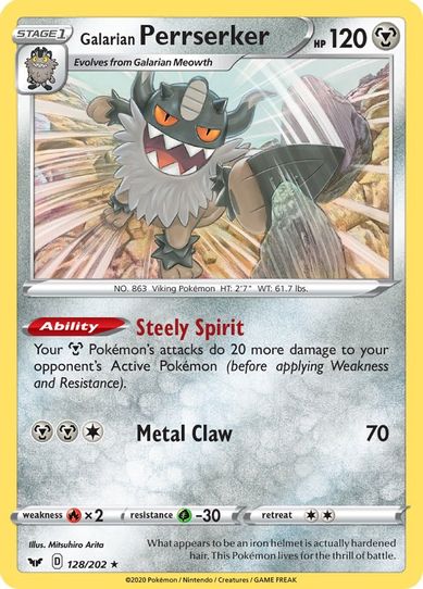 Galarian Perrserker (128/202) [Sword & Shield Base Set]