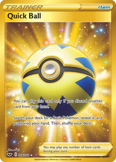 Quick Ball (Secret) (216/202) [Sword & Shield Base Set]